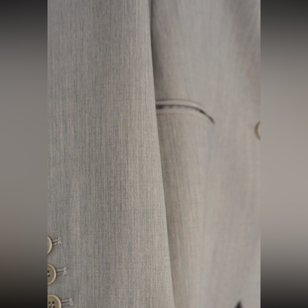 Theory Womens Rory Tailor Tailored Wool Gray Sand Blazer Jacket 4 - Picture 3 of 9
